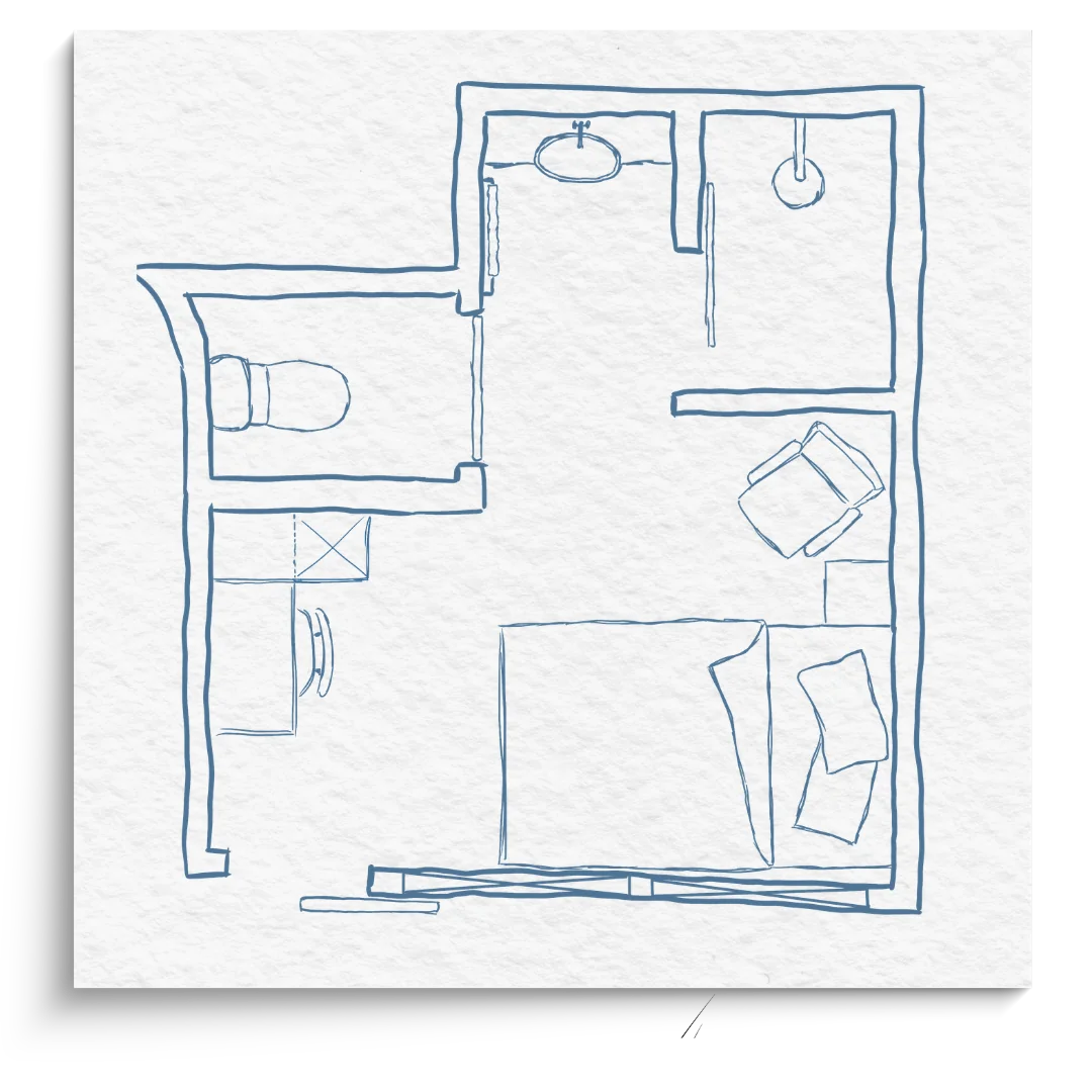 Floor plan of a Single Cabin aboard Waow 2.